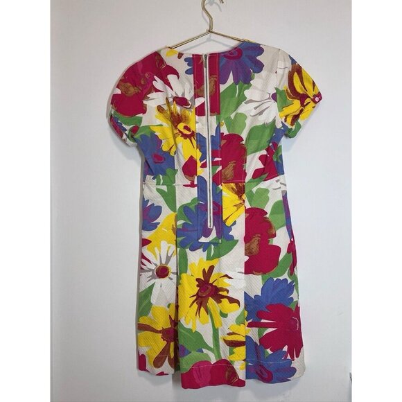 See by Chloe Womens Short Sleeve Scoop Neck Floral Dress Multicolor Size 44/8 - Picture 15 of 15